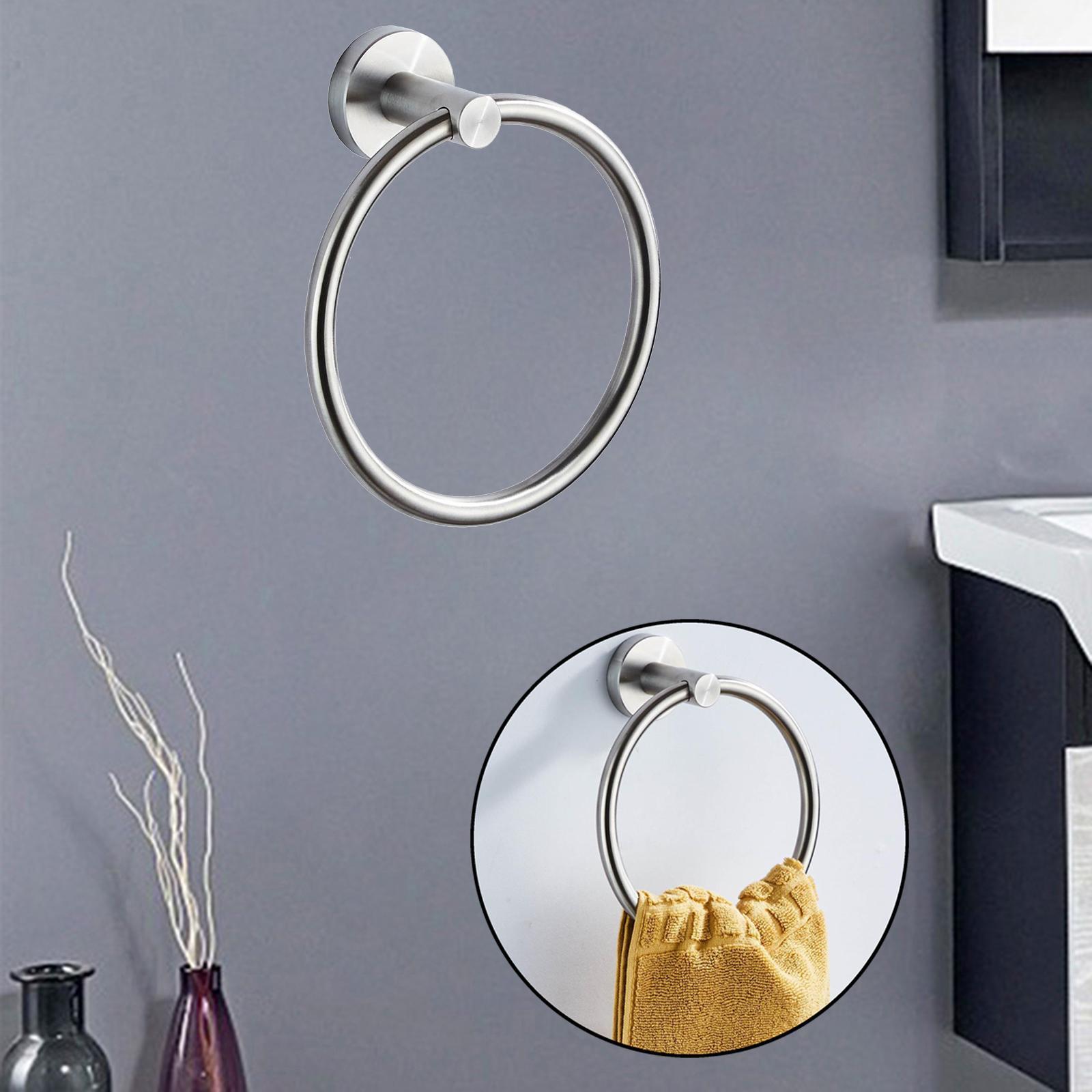 Hand Towel Rings Bathroom Round Towel Rack Holder Wall Mounted Circle Hanger