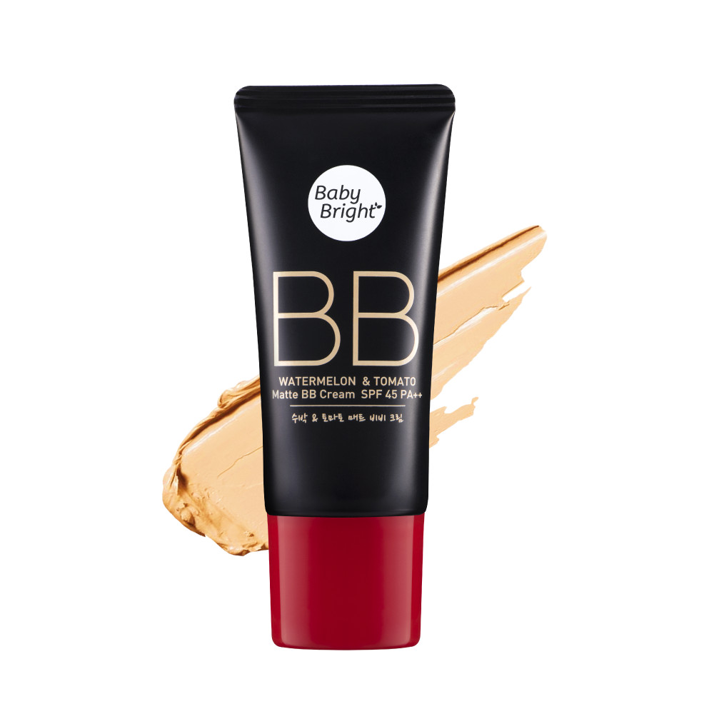 Kem nền dưa hấu và cà chua Baby Bright Watermelon &amp; Tomato Matte BB Cream SPF45 PA++ 30g #23 True Beige