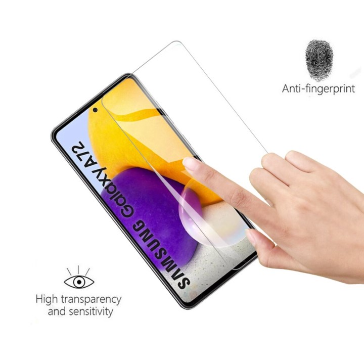 Kính cường lực cho Samsung A72 nhám chống vân tay/ full màn hình/ không viền màu