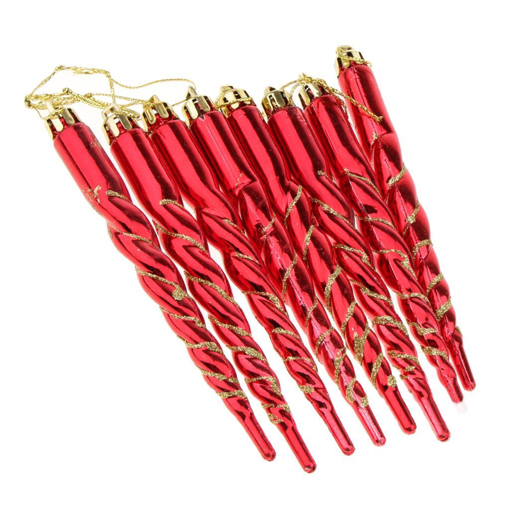 Christmas tree decoration Plastic Column Hanging Ornament Set of 8