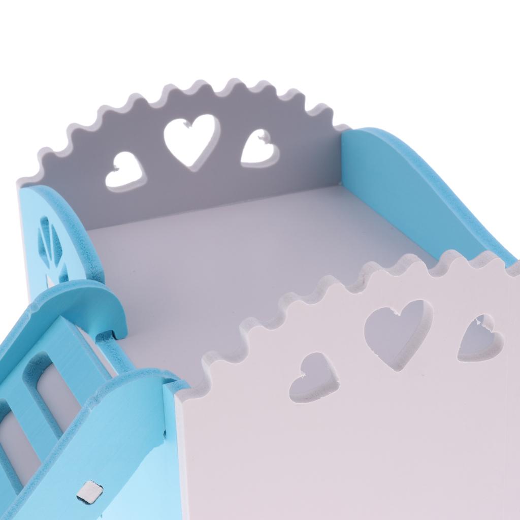 Wooden Hamster House Rat Mouse Gym Exercise Funny Ladder Toy Bed Nest Blue