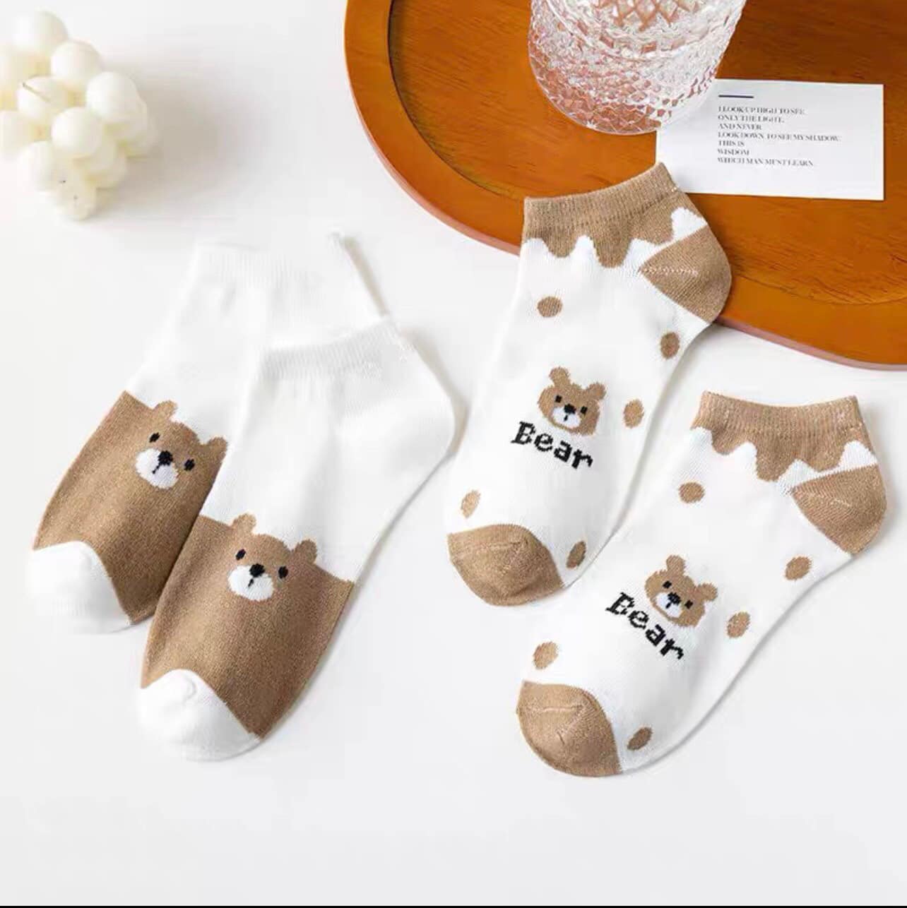 Set 5 đôi tất gấu thời trang phong cách Hàn Quốc