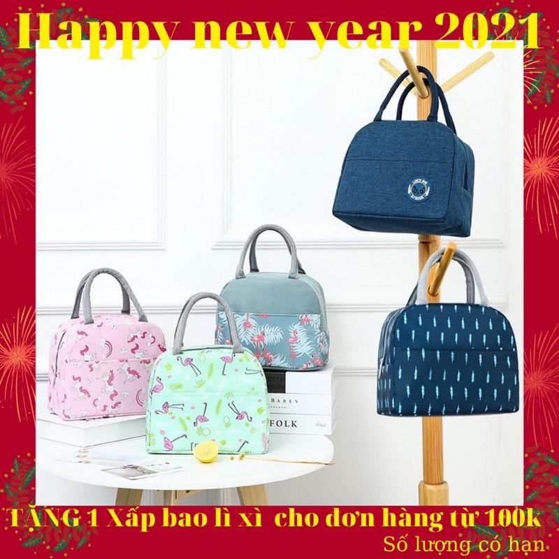 Túi Đựng Hộp Cơm Cao Cấp LUNCHBAG Vải POLYESTER Nhiều Họa Tiết Màu Sắc