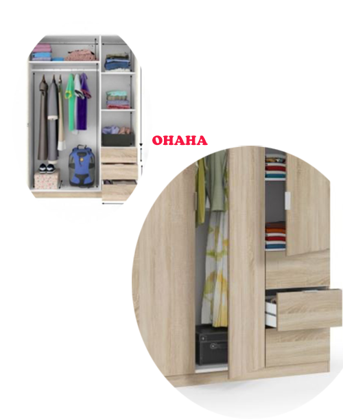 TỦ QUẦN ÁO HIỆN ĐẠI NHIỀU NGĂN OHAHA - TQA042