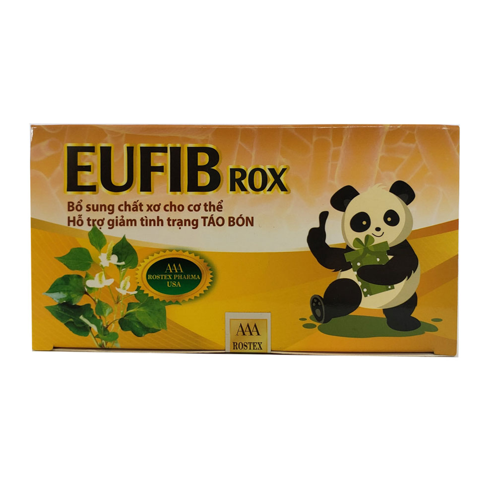 Men vi sinh EUFIB ROX Bổ xung chất xơ cho cơ thể, giảm tình trạng táo bón - Hộp 20 gói 3g