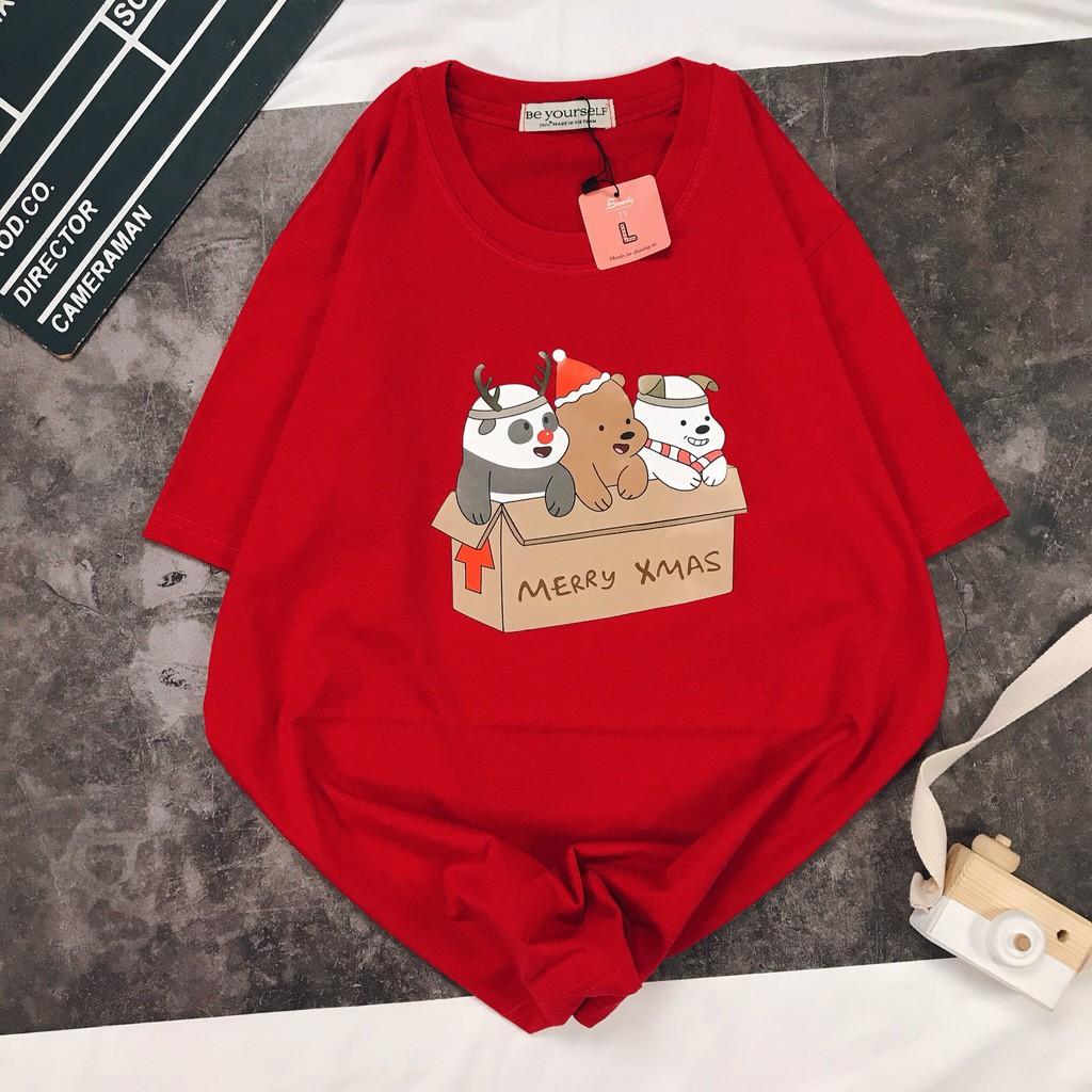 - Áo thun tay ngắn Be Yourself unisex size M L - 3 CON GẤU TRONG HỘP QUÀ NOEL