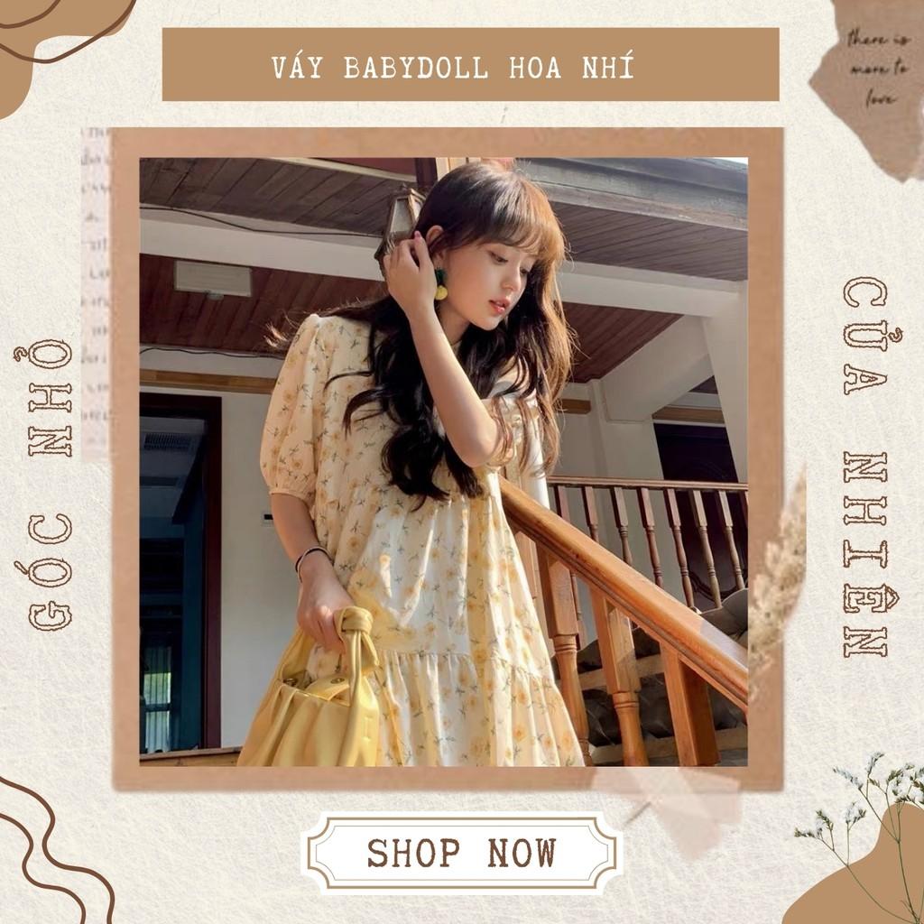 Váy Babydoll Hoa Nhí Vintage 2 Lớp Dáng Dài (ẢNH THẬT+VIDEO)