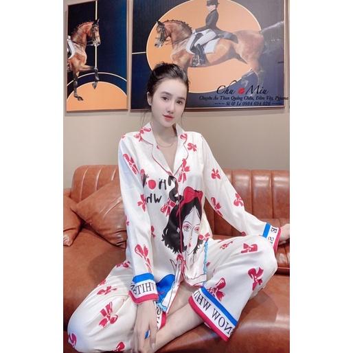 Bộ Pịama Lụa Xước Bạch Tuyết xinh xắn sang chảnh