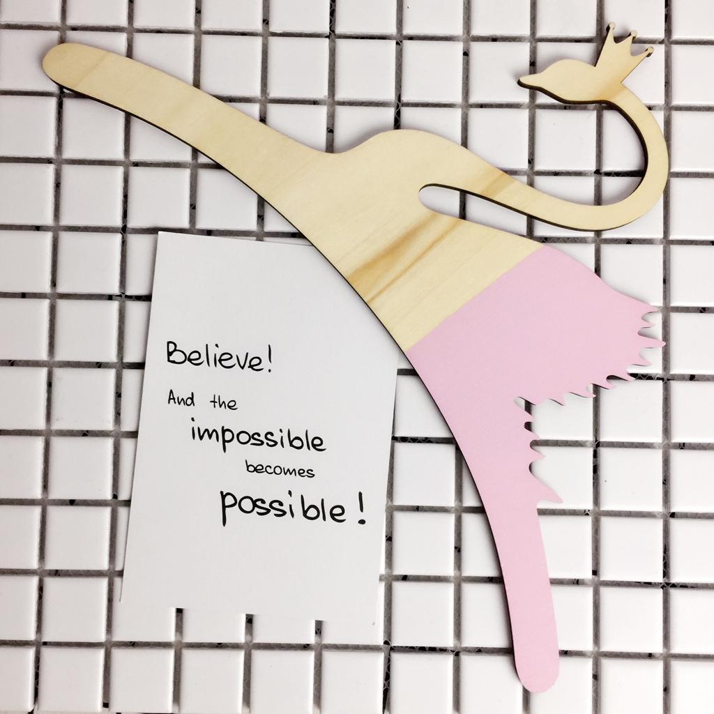 2pcs Swan Wood Hanger Baby Kid Room Nursery Wooden Coat Clothes Hook Hanger