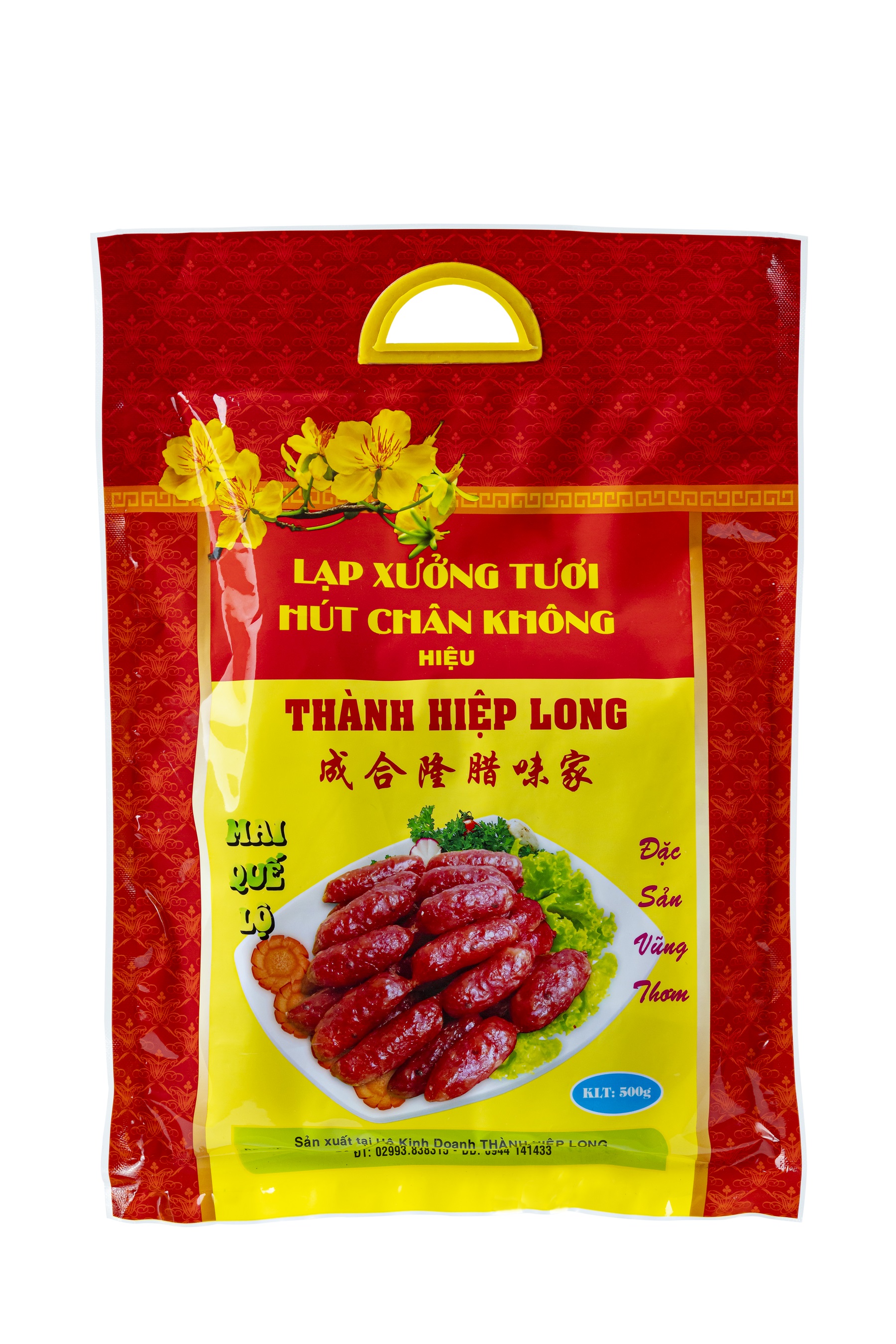 Lạp Xưởng Tươi Tiêu Sọ Mai Quế Lộ Sóc Trăng - Hút chân không túi 500gr