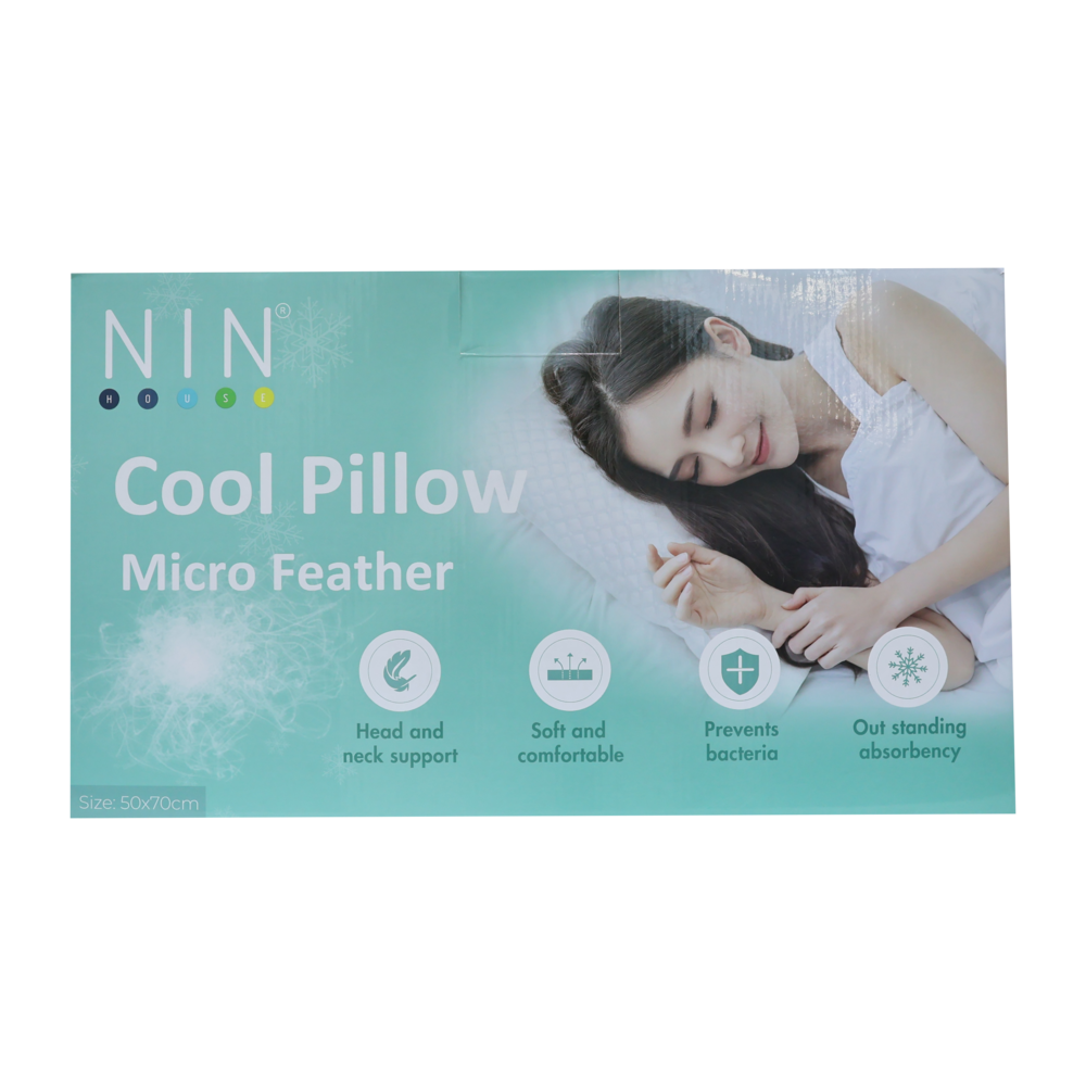 Gối lông vũ nhân tạo mát lạnh Cool Plus NIN House 50x70cm, ruột gối nằm gòn microfiber cao cấp