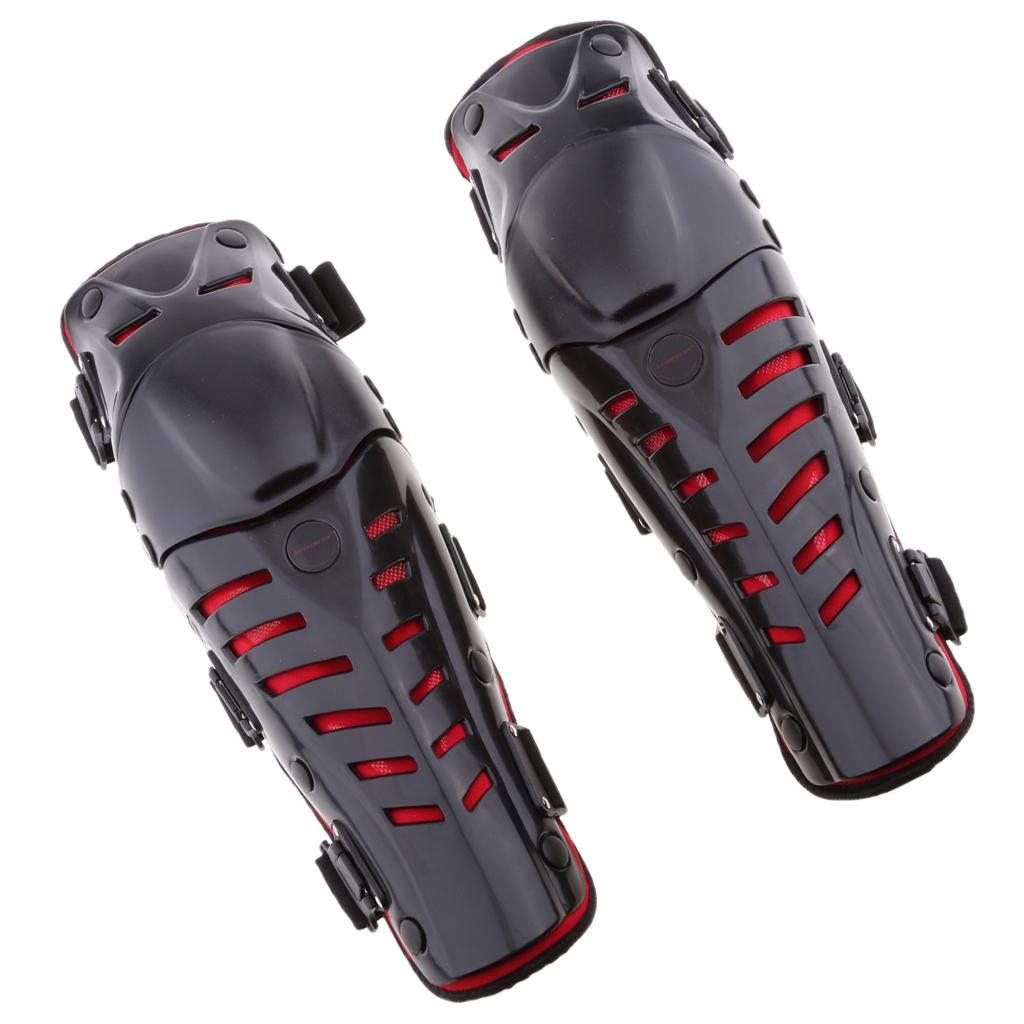 Motorcycle Motocross Racing Knee Shin Guards Pads Protector Gear Red