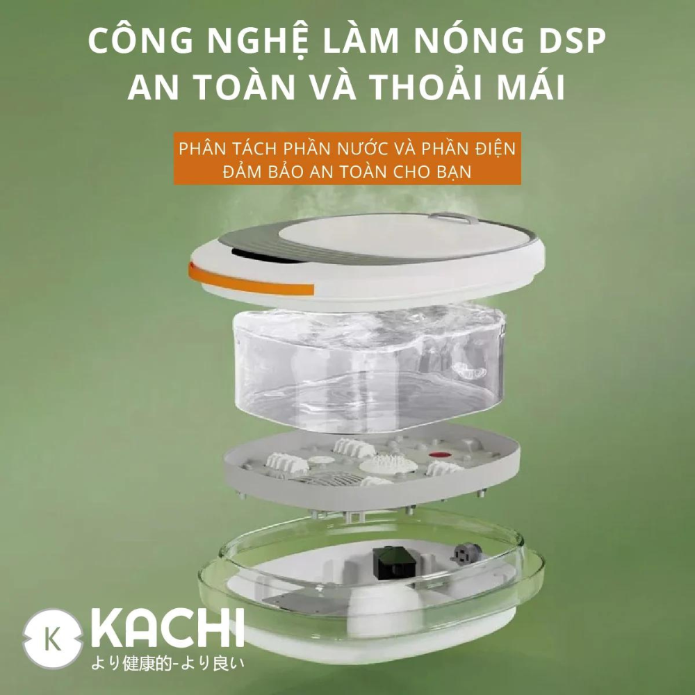 Bồn ngâm chân hồng ngoại xếp gọn Kachi MK344