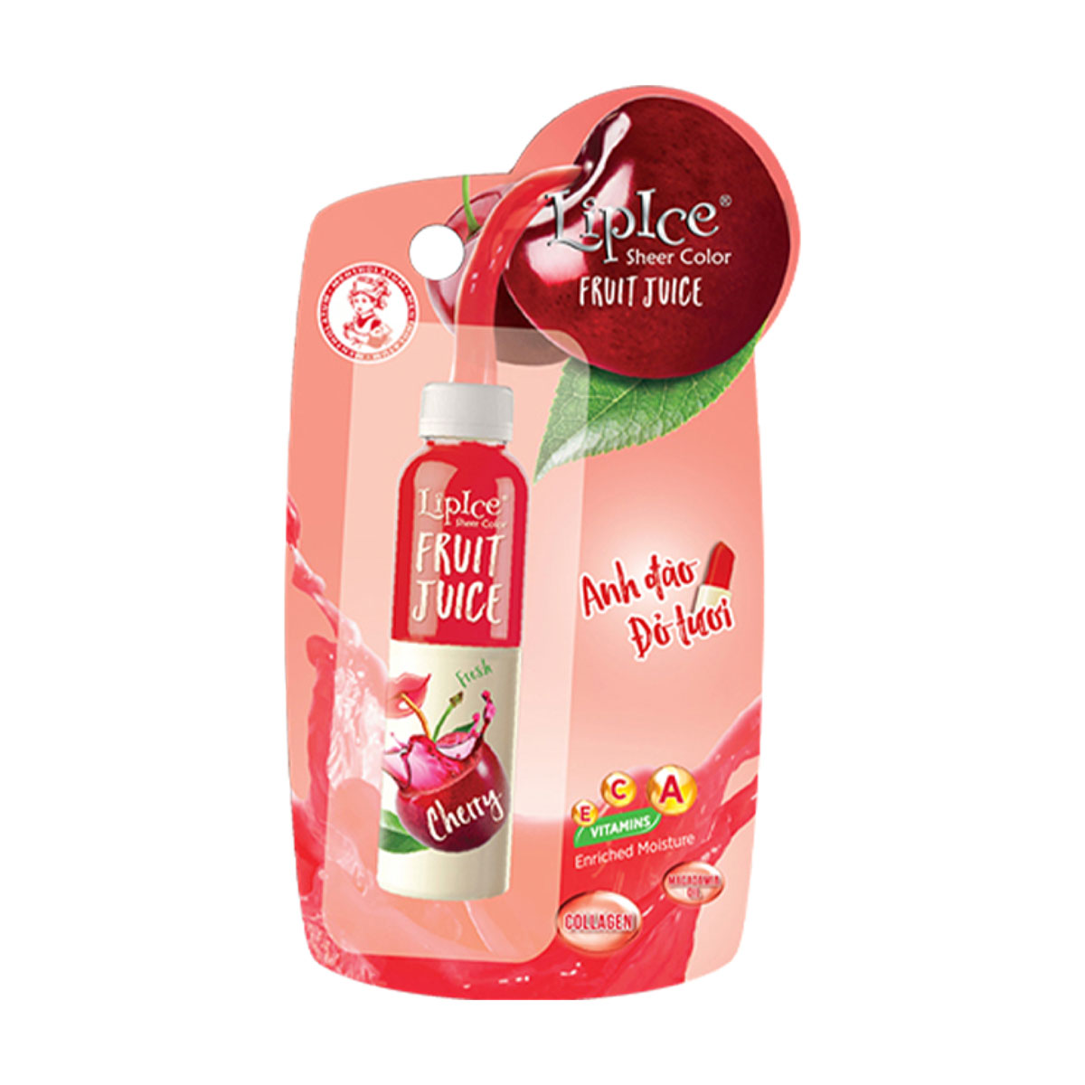 Son Dưỡng Có Màu Chiết Xuất Trái Cây Lipice Sheer Color Fruit Juice Cherry Anh Đào Đỏ Tươi 4G