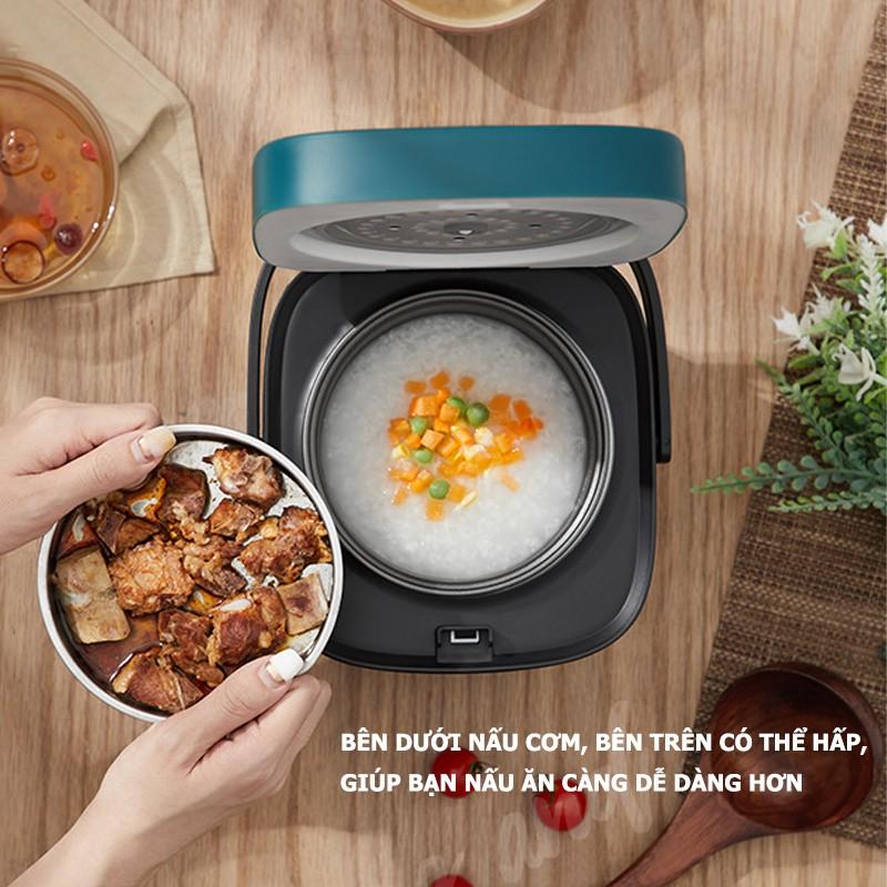 Nồi Cơm Điện Mini Đa Năng1.2L  (Nấu Cháo, Hầm, Chưng, Hấp, Luộc)