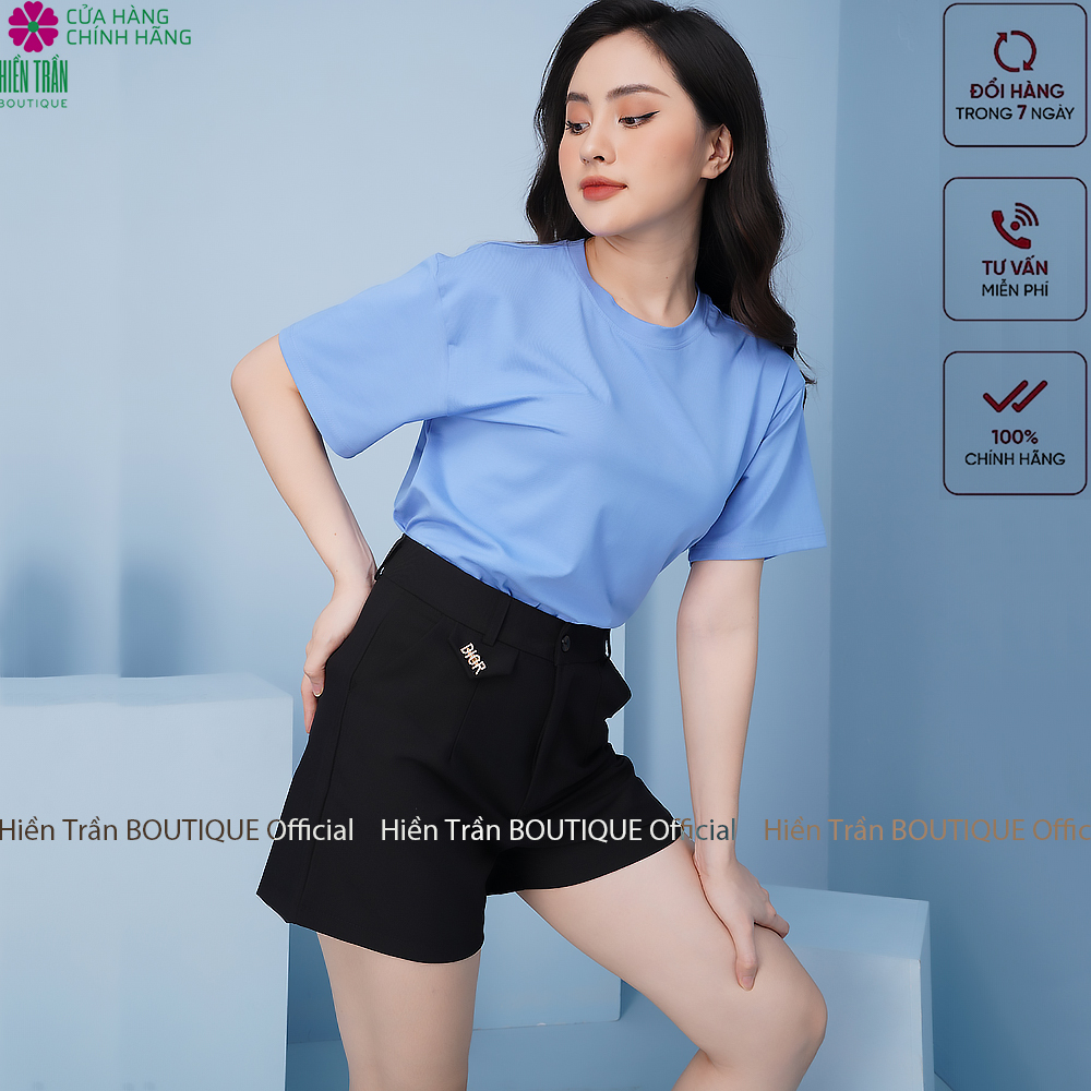 Áo thun nữ Hiền Trần BOUTIQUE phông trơn nam nữ form suông rộng nhiều màu sắc vải cotton cao cấp