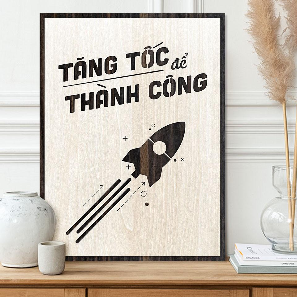 Tranh gỗ tạo động lực mã TBIG026 - "Tăng tốc để thành công"