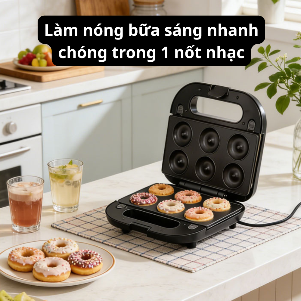 Máy kẹp nướng bánh mì đa năng 3IN1 Lumabella LB-58097 công suất lớn 750W, khay nướng chống dính tháo lắp dễ dàng, dễ vệ sinh - DELIYA - HÀNG CHÍNH HÃNG