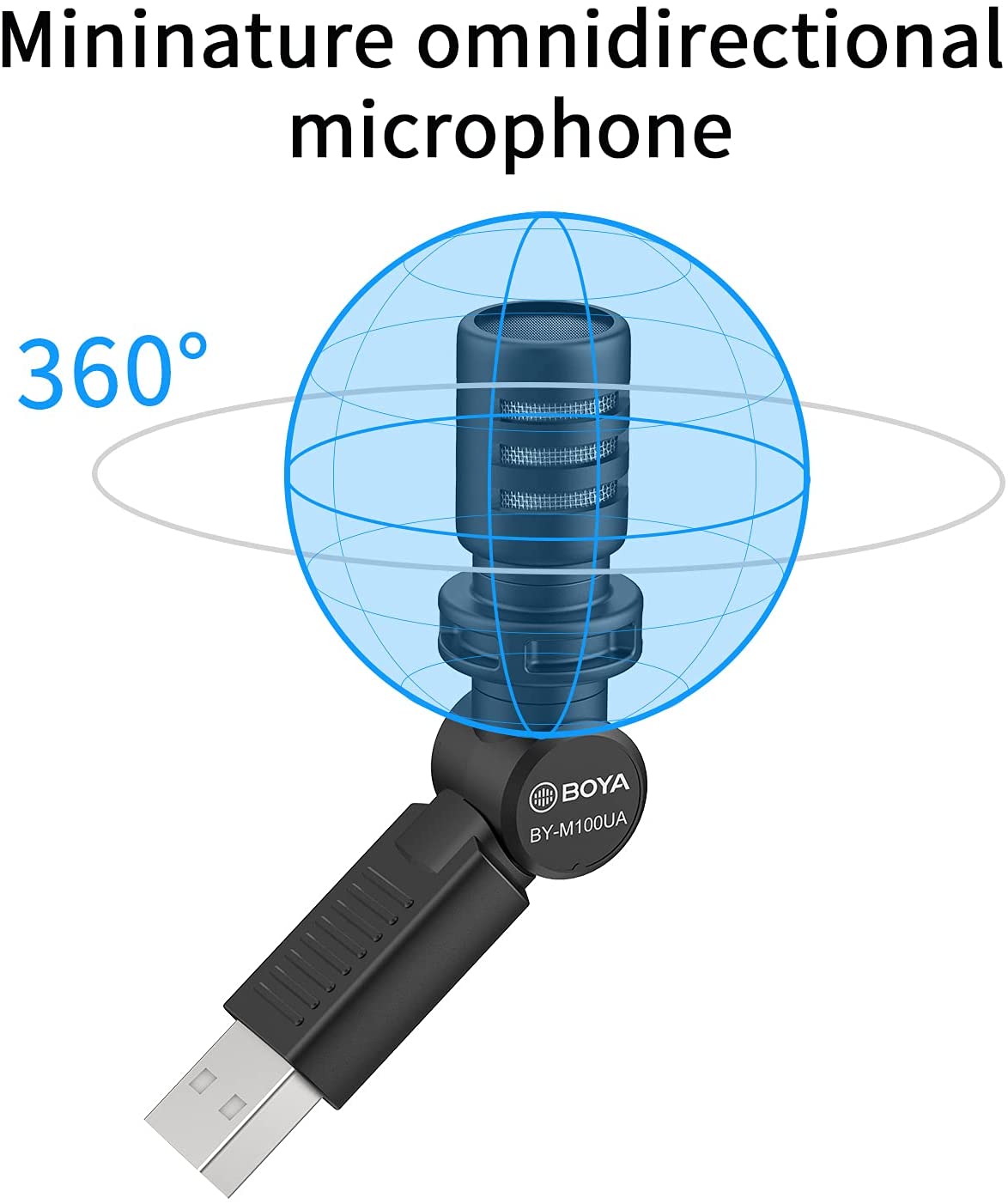 BOYA BY-M100UA, Micro Condenser USB Nhỏ Gọn Thu Âm Đa Hướng, Sử Dụng Cho Máy Tính Windows, Macbook - Hàng Chính Hãng