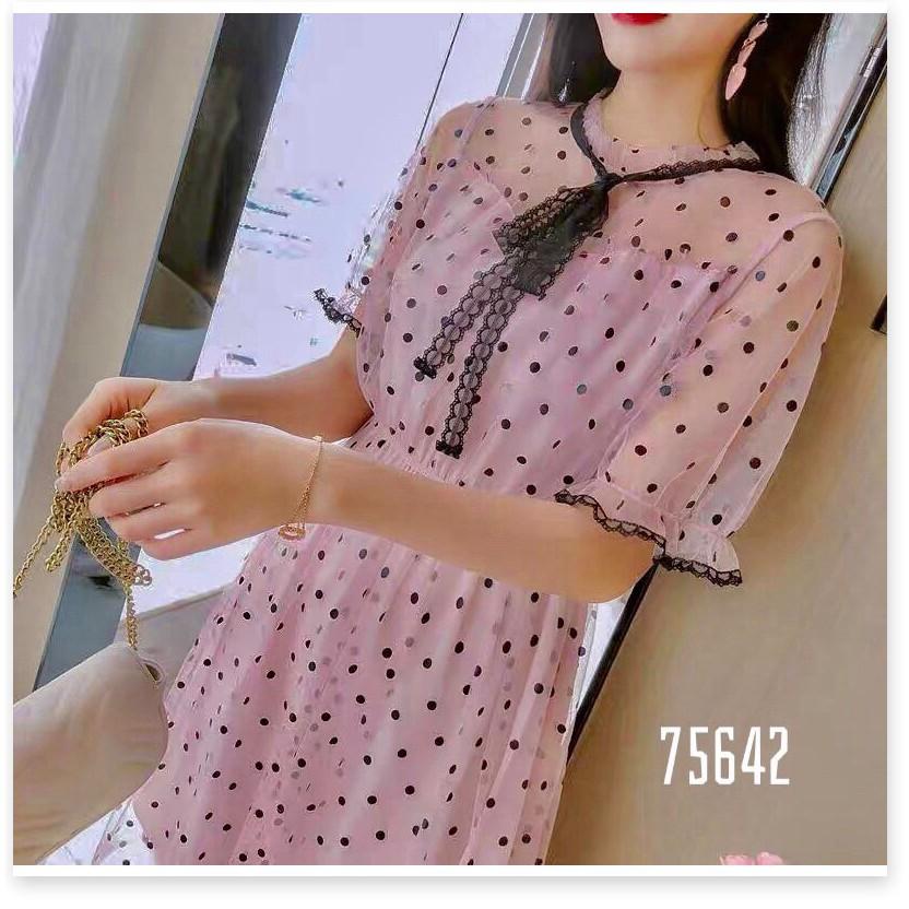 Đầm xòe tiểu thư phối voan xinh xắn cho nàng