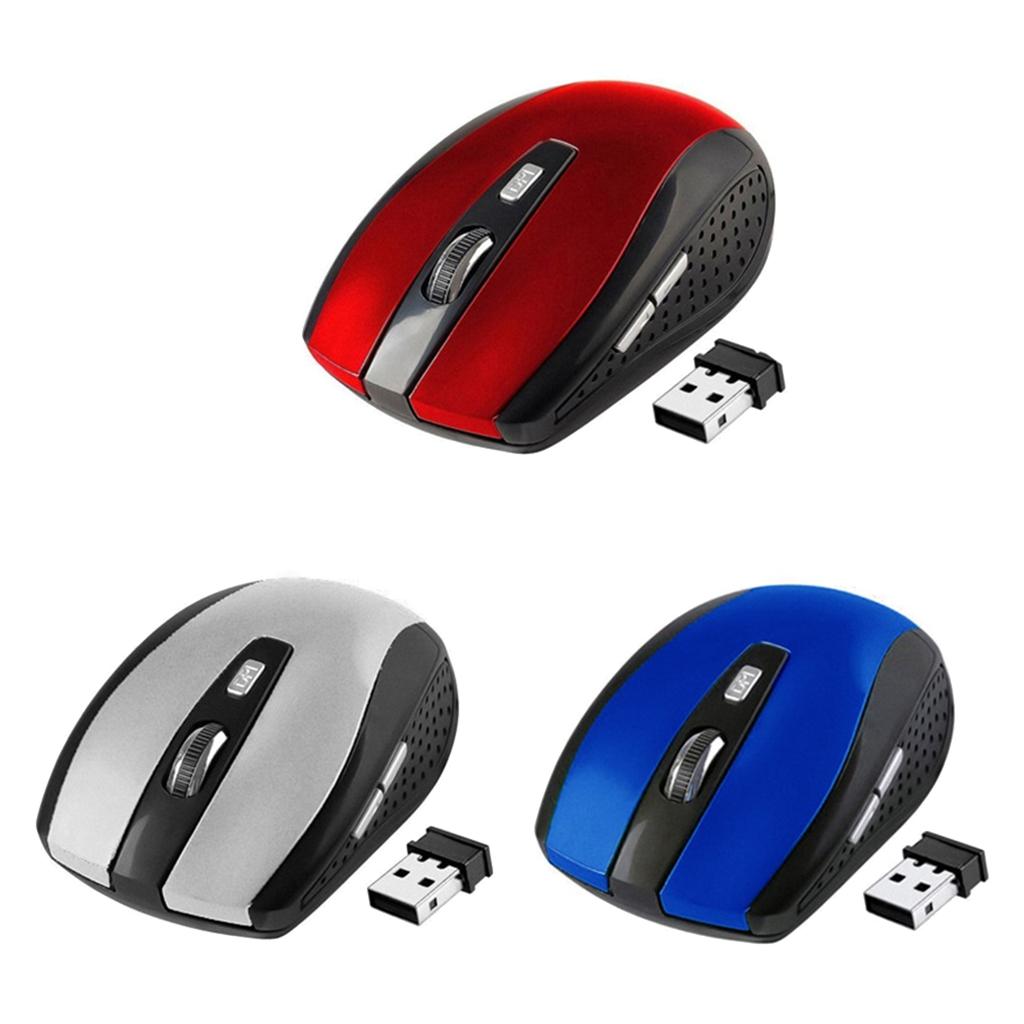 2.4G Wireless Mouse Mini Cordless Optical Mice 6Button 1800DPI For PC