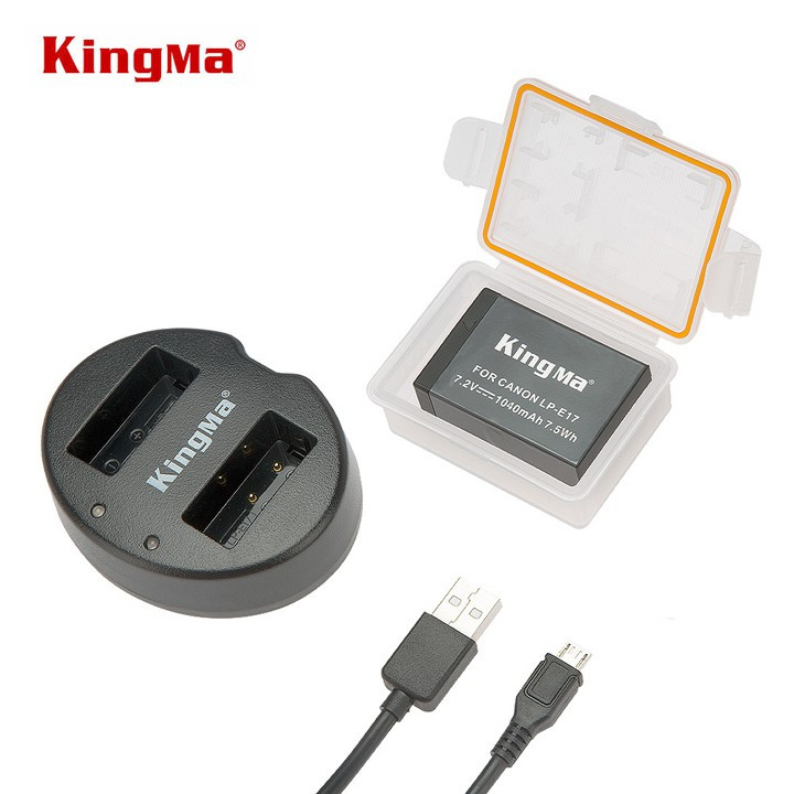 Combo 2 pin 1 sạc đôi Kingma for Canon LP-E17 - Hàng chính hãng