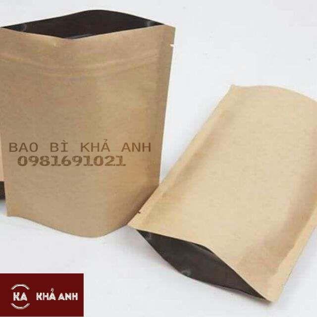 1 Kg túi giấy Kraft nâu - có lót bạc bên trong đựng các loại hạt khổ ( 2 MẶT GIẤY)