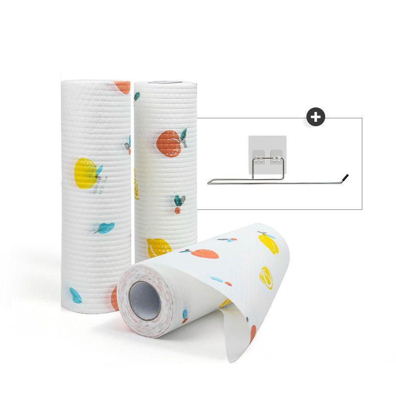 Cuộn Giấy Lau Đa Năng Màu trắng, Lau Nhà Bếp In Họa Tiết