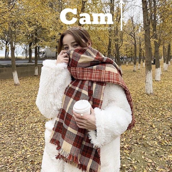 KHĂN LEN QUÀNG CỔ NAM NỮ, KHĂN ĐÔI NAM NỮ QUÀ TẶNG NOEL TẾT MỀM MỊN NHẸ ẤM - CARO ĐỎ NOEL CHOÀNG CỔ NAM CAMCAMVINTAGE