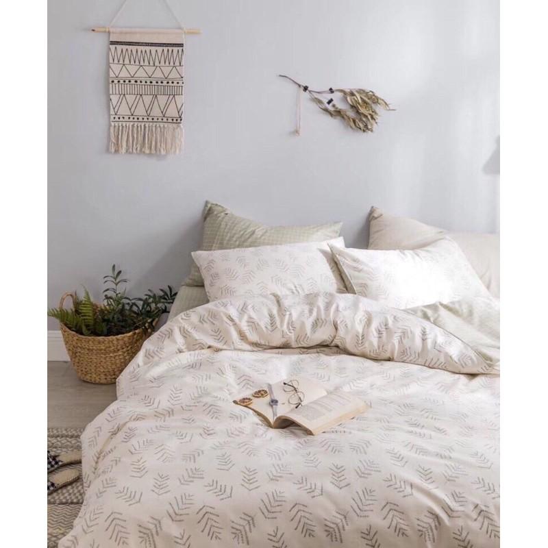 Bộ Chăn Ga Gối Cotton Living 100%cotton Hàng Nhập Khẩu Cao Cấp 4 Món Hoa vintage