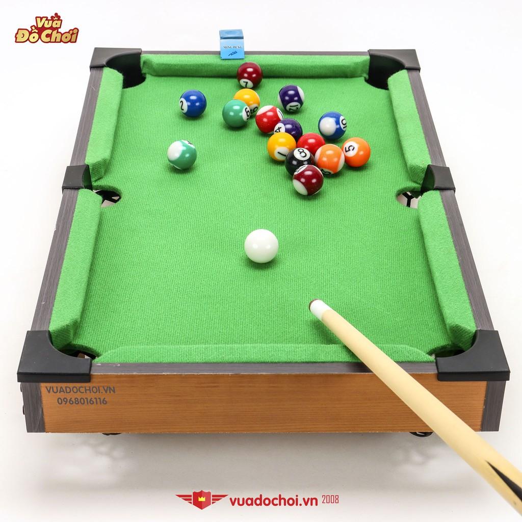 Bộ đồ chơi bàn Bi-A bằng gỗ size 51 cm Gậy, bóng, băng, nỉ, nơ tiêu chuẩn siêu bền siêu đẹp