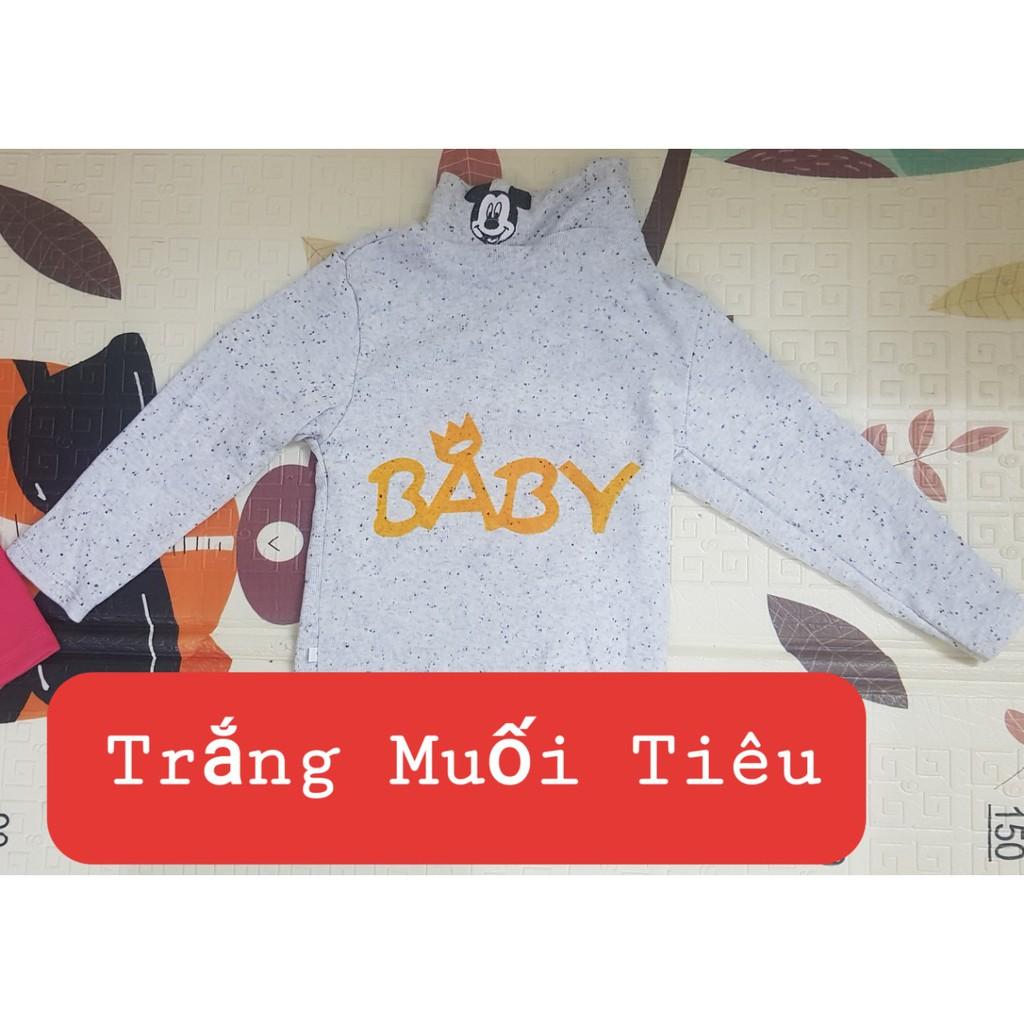 Áo cổ lọ cho bé hình thú chất thun giữ nhiệt cực ấm