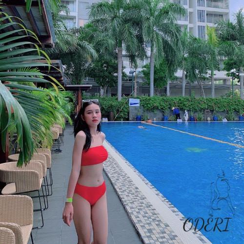Bikini, Đồ Bơi Đi Biển Hai Mảnh Cúp Ngực Quần Cạp Cao ODERI HM-091