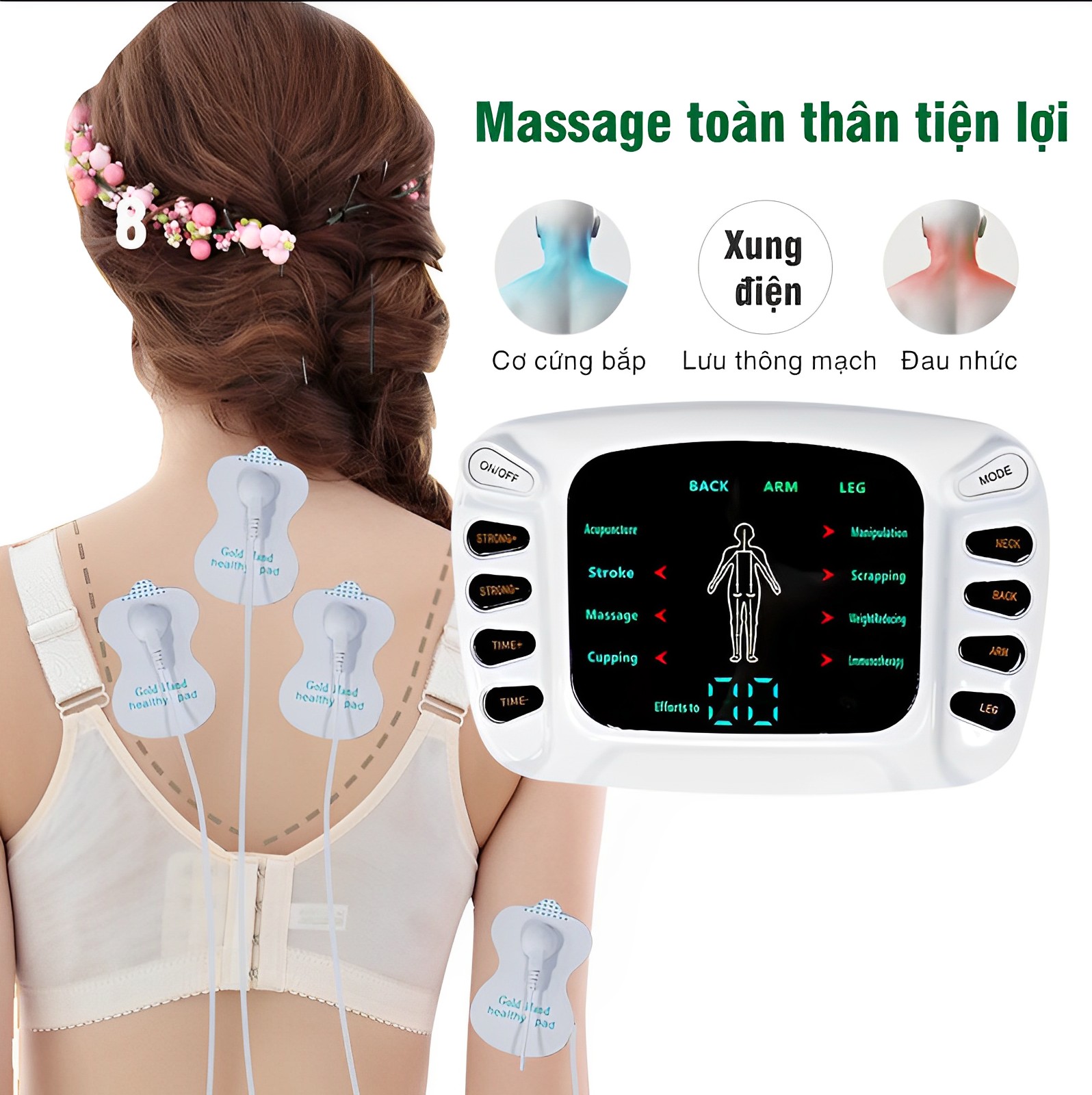 Máy xung điện trị liệu,máy massage xung điện YTK-309,với 6 đầu ra và đôi dép massage, máy điện xung trị liệu,máy châm cứu giảm đau nhức cơ thể nhanh chóng