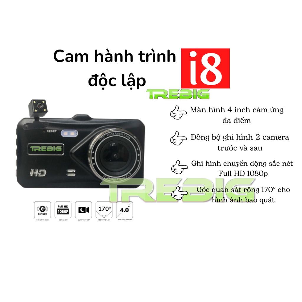 Camera hành trình ô tô I8 ,camera hành trình Cảm ứng Quay trước sau, Full HD 1080p quay đêm rõ nét