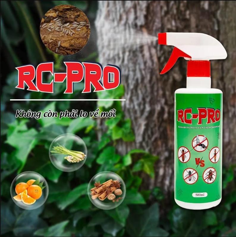 Chai Xịt RC-Pro Diệt Mối Mọt Diệt Sạch Tổ Mối Tận Gốc Mọt Trú Ngụ Trong Đồ Gỗ, Tường Nhà, Cầu Thang, Tủ Quần Áo, Bàn Học, Kệ Sách Thành Phần Và Mùi Hương Tự Nhiên