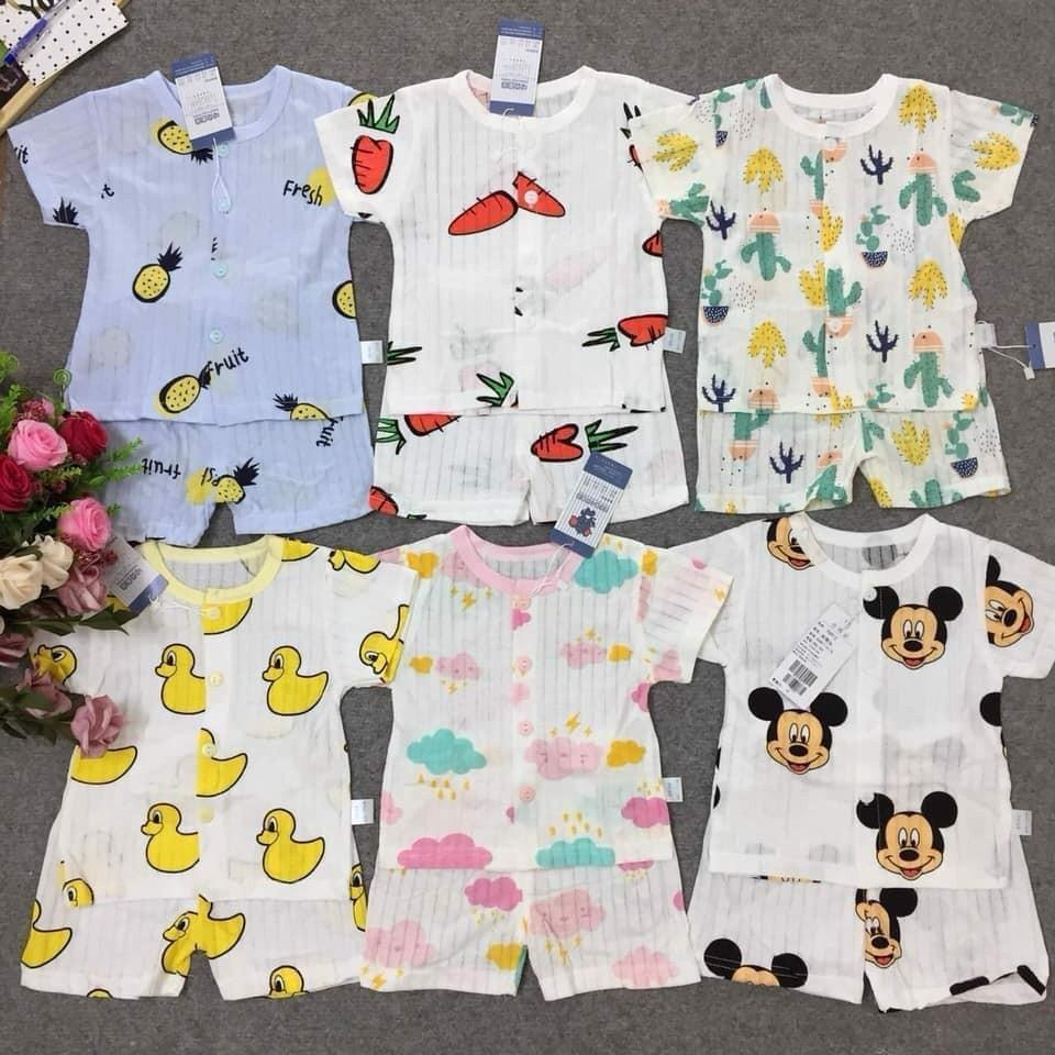 Set 5 Bộ Cotton Giấy Cho Bé Mùa Hè 0-15 Tháng