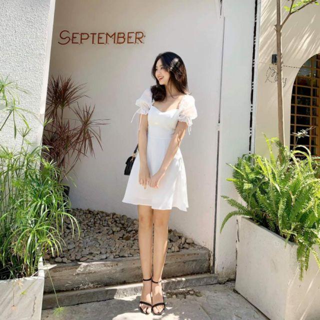 Đầm trắng dự tiệc dáng xòe siêu hot