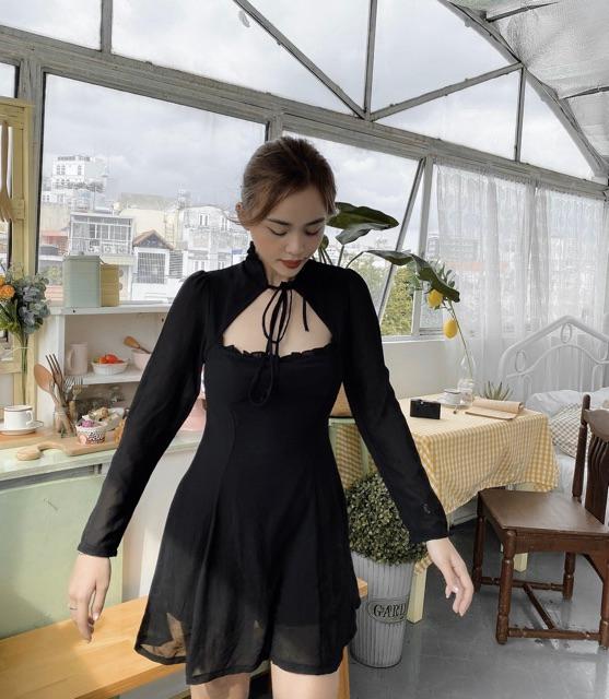 Váy cột cổ tay dài Farah