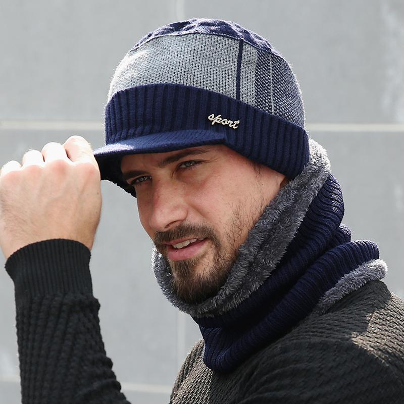 Mùa Đông Nón Nam Skullies Bò Nón Mùa Đông Mũ Lưỡi Trai Nam Nữ Mũ Khăn Len Bộ Balo Mặt Nạ Gorras Bonnet Dệt Kim nón Lưỡi Trai 2021