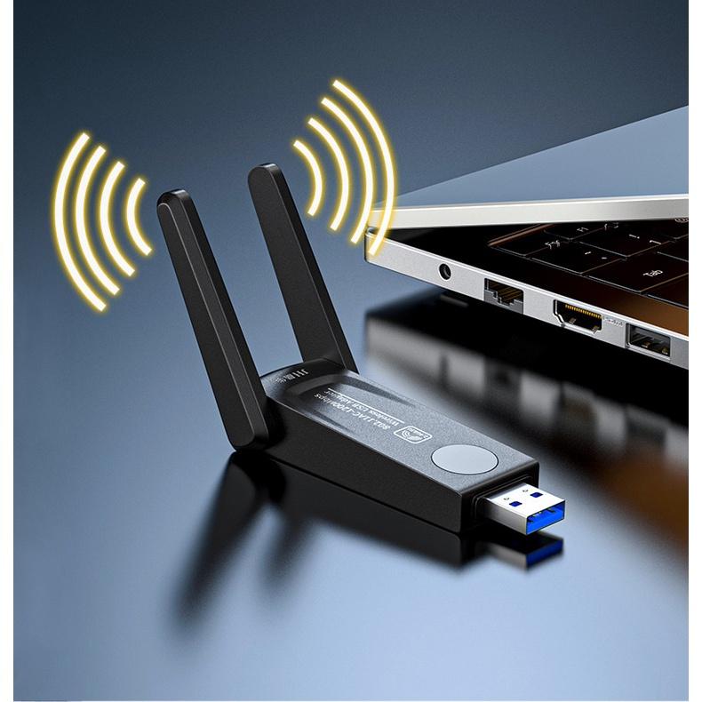 USB Thu Phát Wifi 600/ 1200mbps tốc độ cao 2 râu ăng ten kép cho Laptop PC 2.4 / 5g - JH N535/ N540