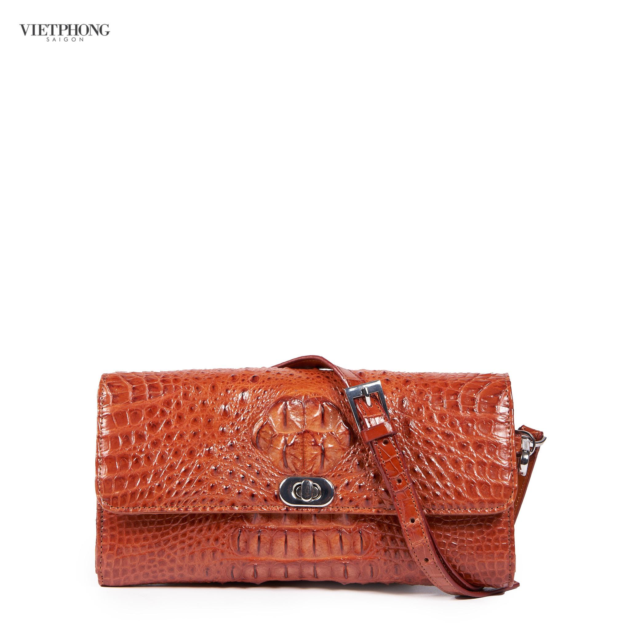 Túi clutch da cá sấu nữ VIETPHONG Laura T121