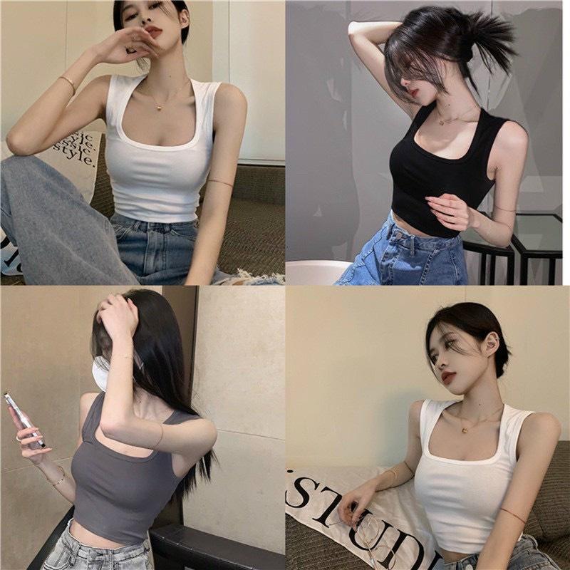 Áo Bra nữ sát nách cổ vuông dáng croptop chất thun Mềm Dáng Lửng Sẵn Đệm Ngực hàng chuẩn loại 1