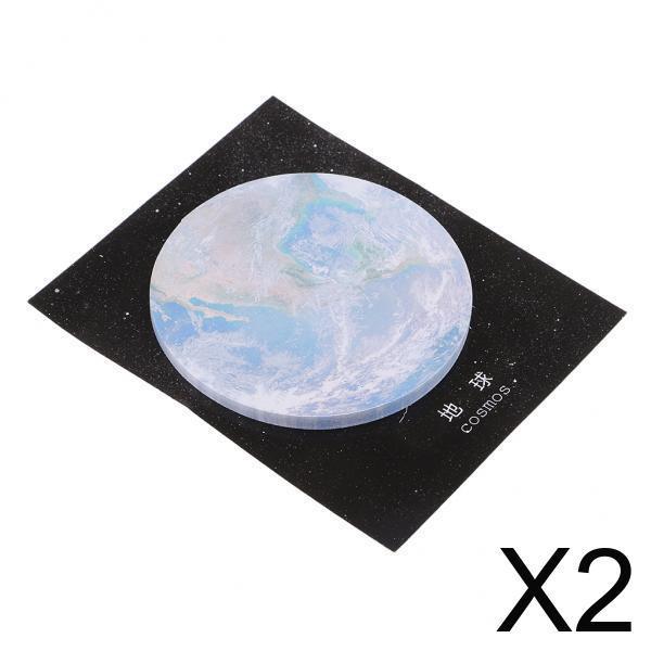 2x30 Pieces Planet Sticky Note Round List Memo Notes Earth