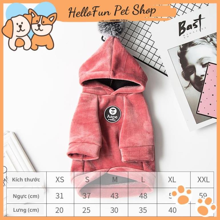 Áo Hoodie nhung cao cấp cho thú cưng - Áo cho chó mèo mùa đông