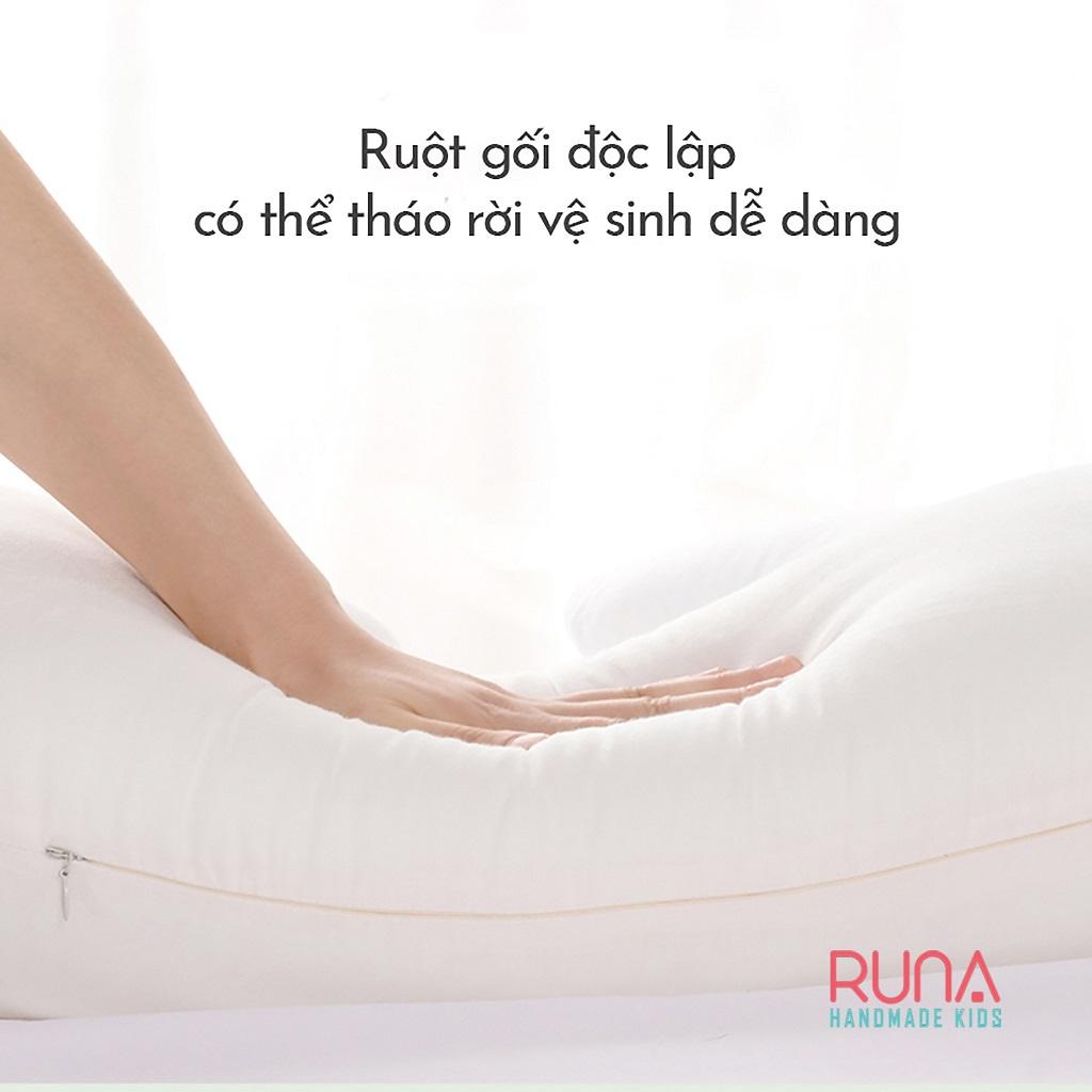 Gối hỗ trợ cho bé bú đa năng cao cấp RUNA KIDS cotton Hàn đẹp thoáng mát hoạ tiết dễ thương an toàn cho bé