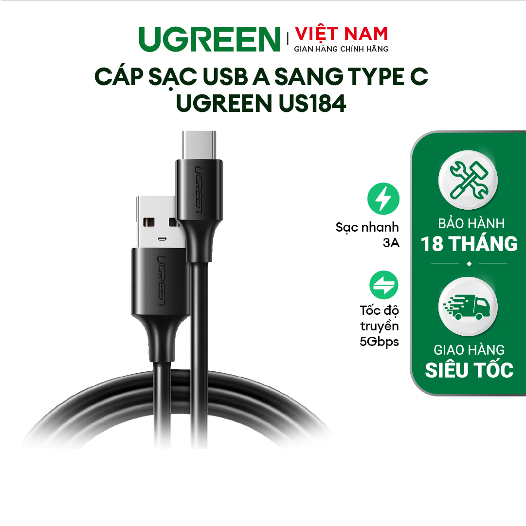 Cáp USB Type C to USB 3.0 Ugreen 20884 dài 2m chính hãng 
