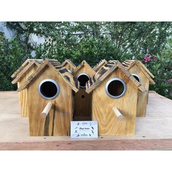 Tổ gỗ mái nhà dành cho chim, vẹt dòng nhỏ như : finch, yến phụng, 7 màu, lovebird, ....