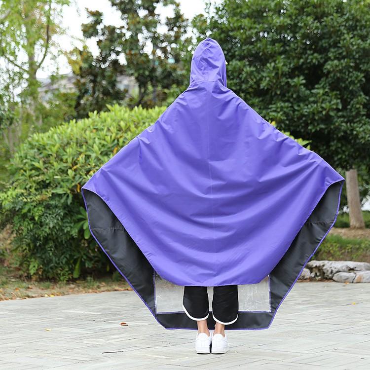 Áo Mưa 1 Người, 2 Người Đầu Có Kính Chắn Nước Che Mặt Trùm Gương Cánh Dơi Cao Cấp Thời Trang Phản Quang Chống Thấm