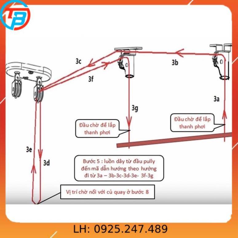 Dây Cáp Giàn Phơi Thông Minh INOX 304 ( Hàng Chuẩn ) cáp thép Thái Bình Vina